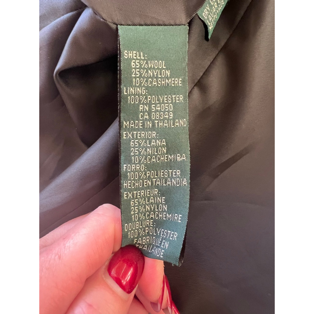 Lauren Ralph Lauren Plaid Blazer, Size 10, Blue & Green Wool & Cashmere - Picture 6 of 6